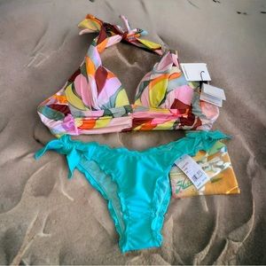 Women's bikini swimsuits, sexy triangle top, Size S, colorful 2 pcs or separate
